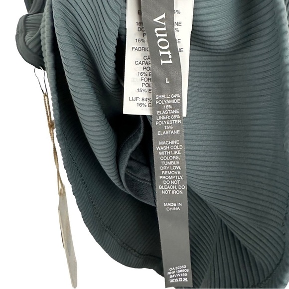 VUORI Strappy Rib Crop Tank in Stone - Picture 9 of 11